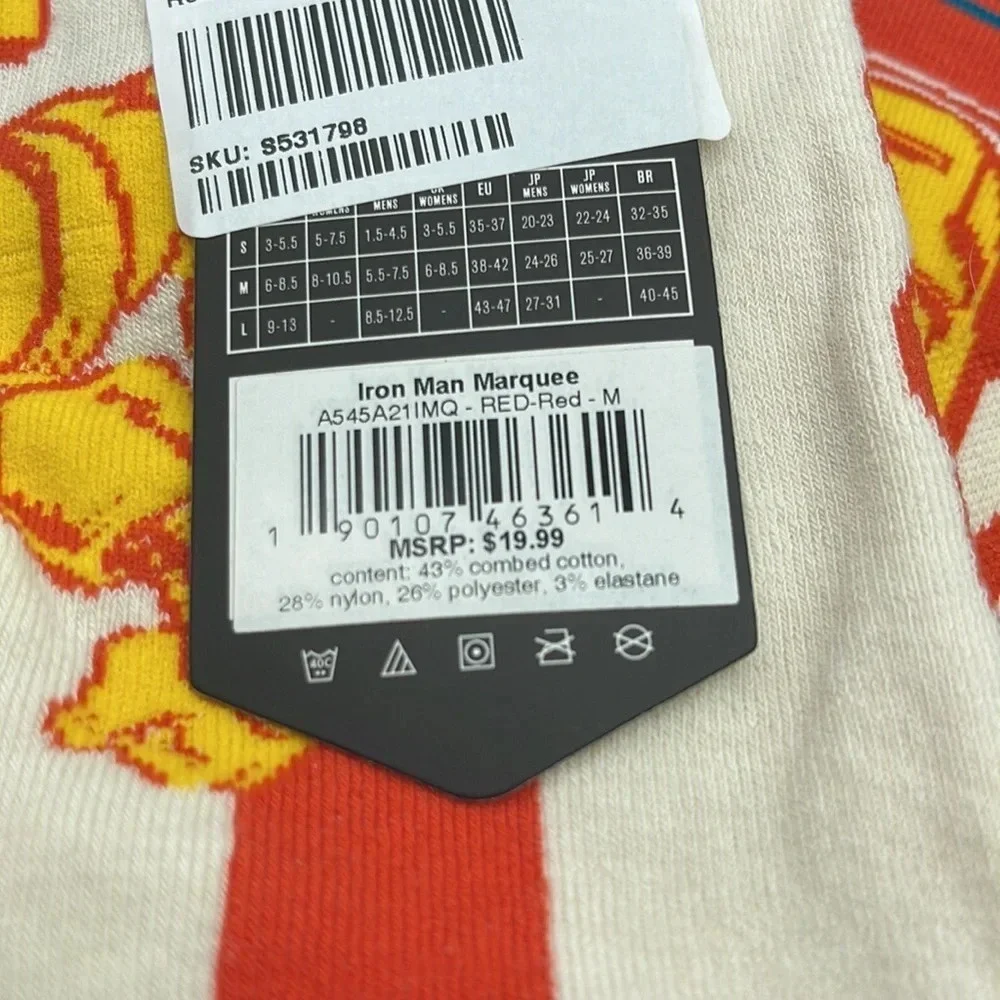 Stance Iron Man Socks, Size Medium, NWT